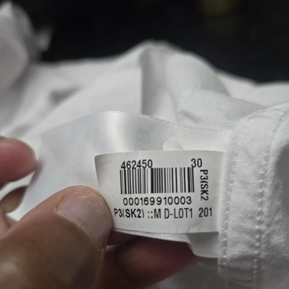 Banana Republic Slim Fit Embroidered Camp Shirt Mens Medium White Cabana Resort